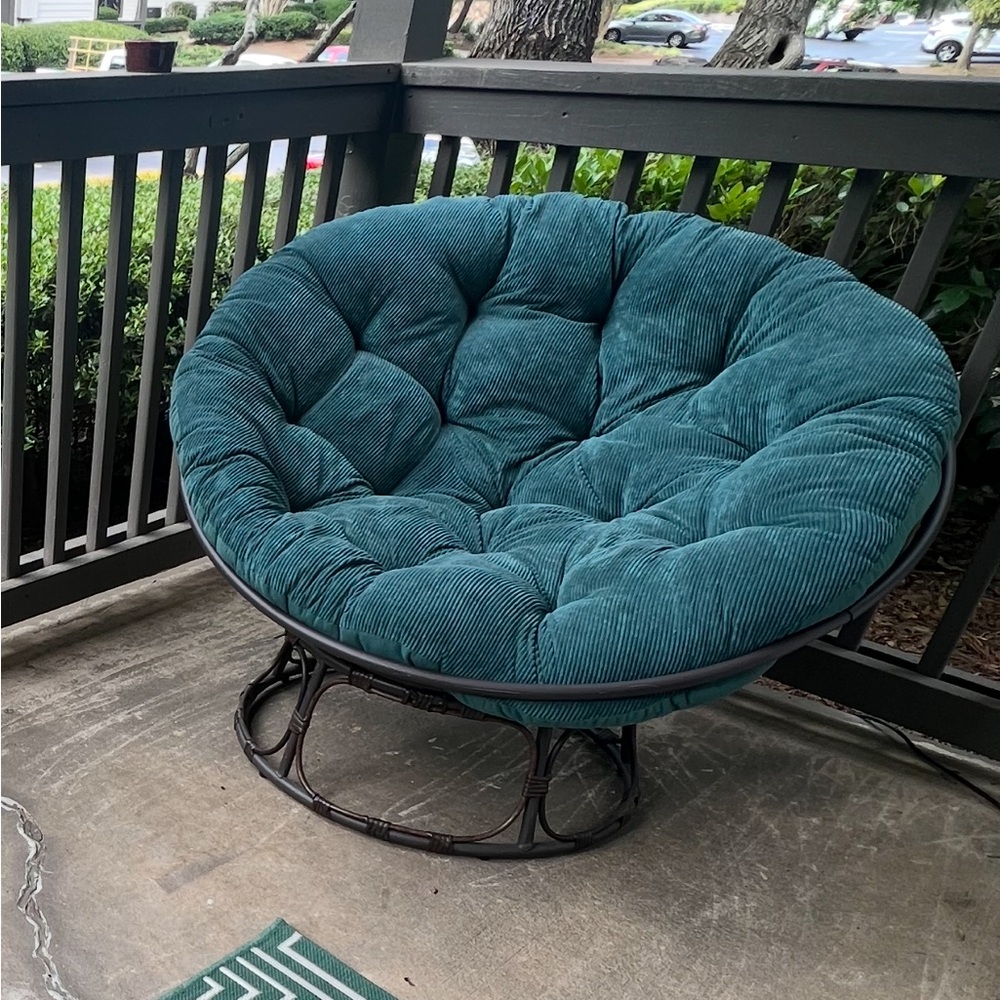 Cost Plus World Market Blue Furniture Cover Plush Tufted Design